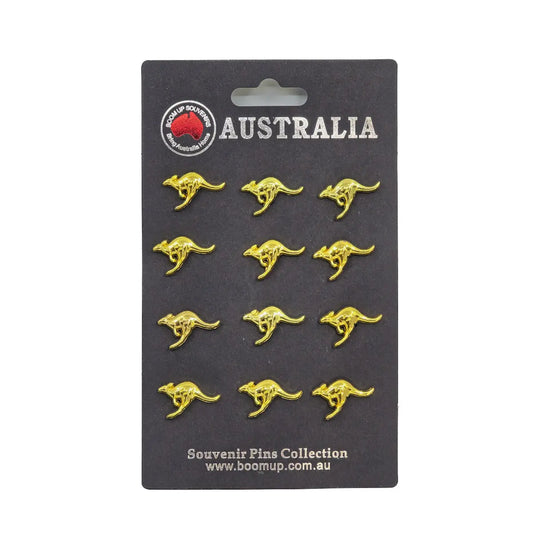 12-piece Gold Kangaroo Lapel Pins -Allanson Souvenirs
