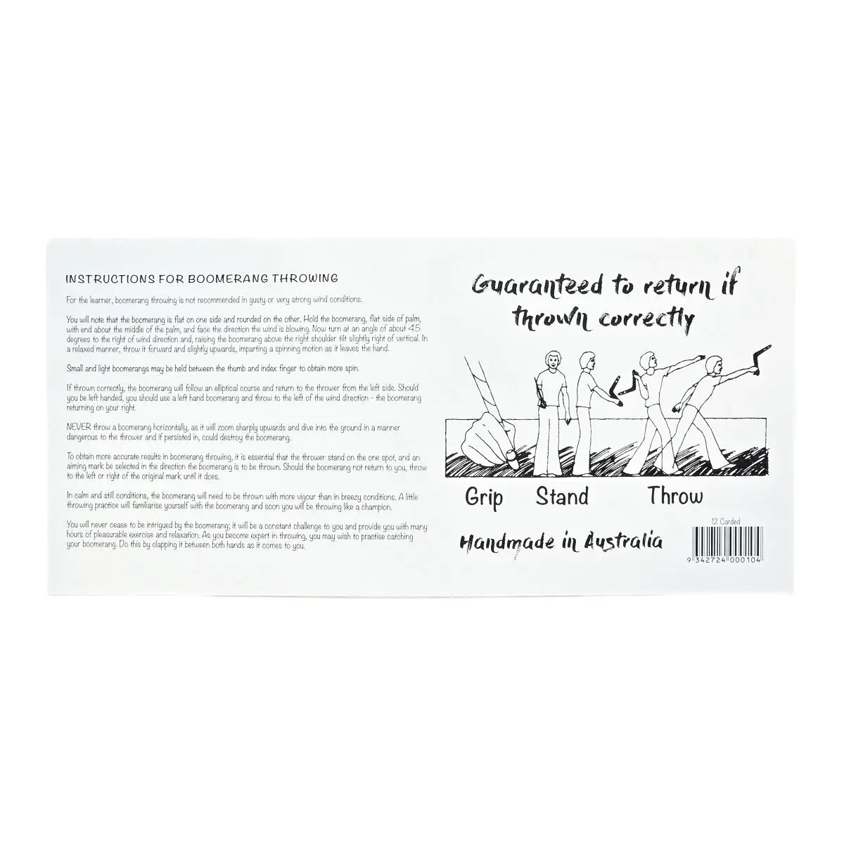 30cm Australian Made Returning Boomerangs - Allanson Souvenirs