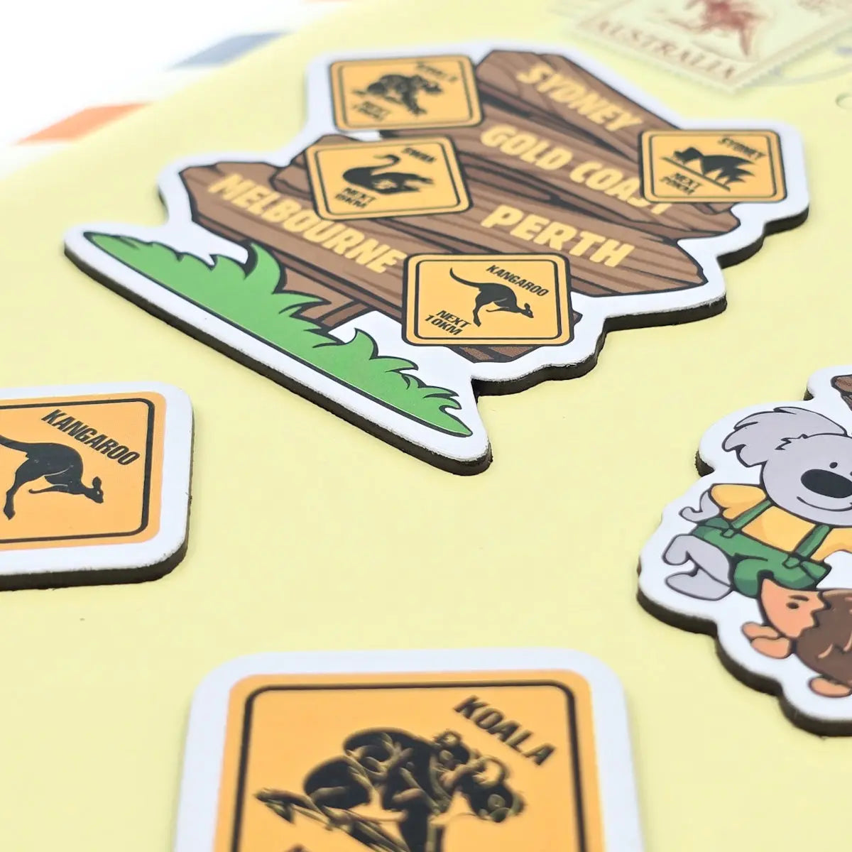 6-piece Aussie Road Signs Magnet Pack -Allanson Souvenirs