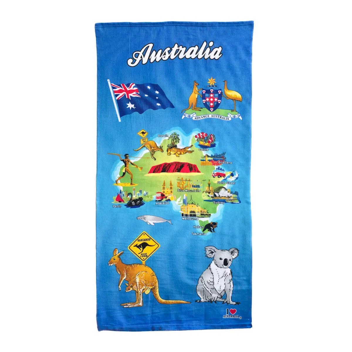 Australia Map Beach Towel - Allanson Souvenirs