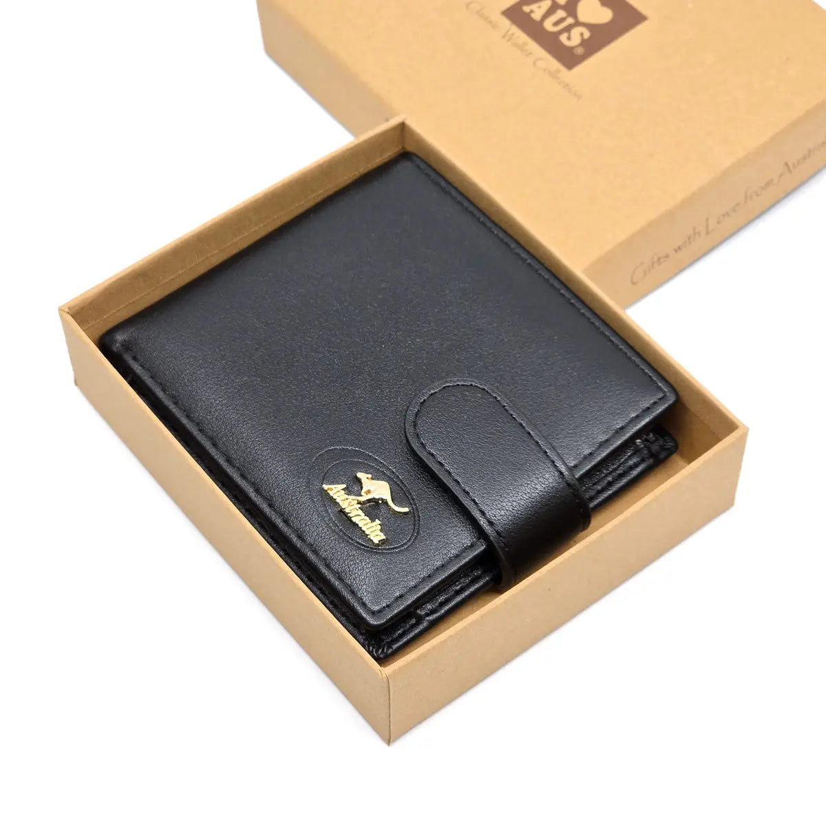 Black Leather Mens Wallet - Allanson Souvenirs