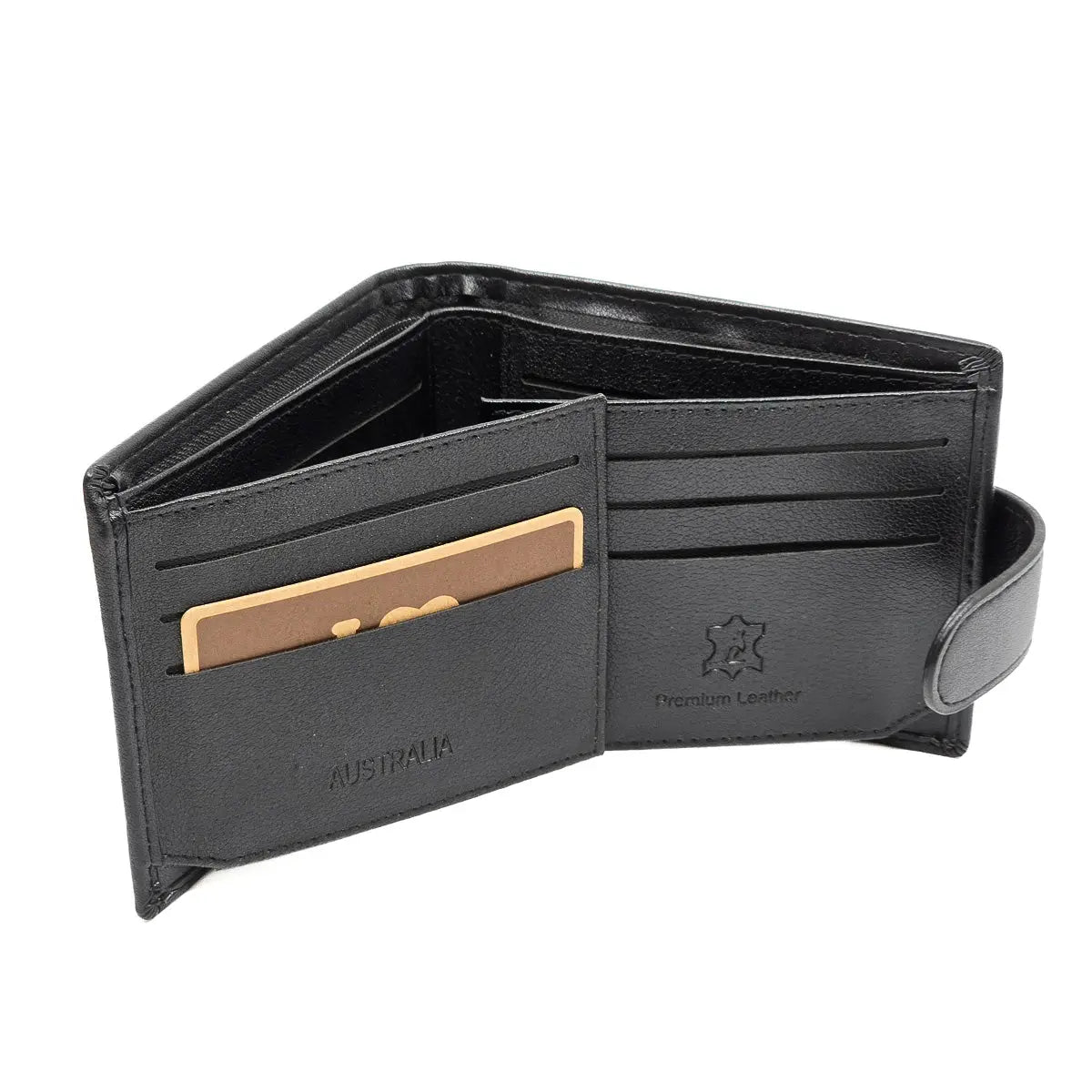 Black Leather Mens Wallet - Allanson Souvenirs
