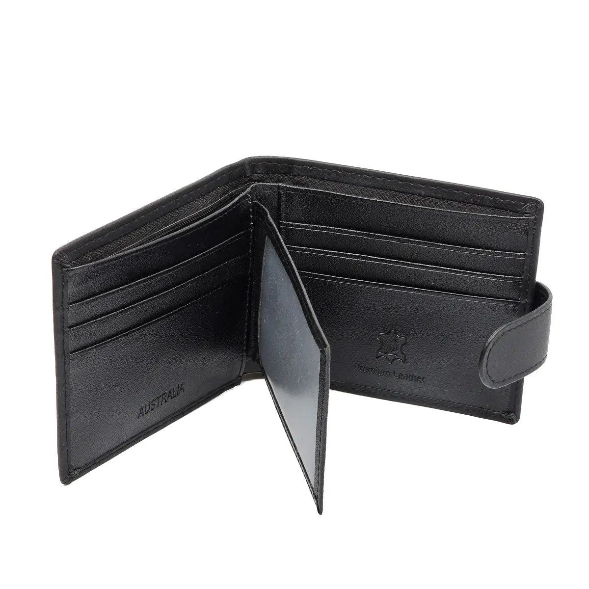 Black Checkered Mens Leather Wallet -Allanson Souvenirs