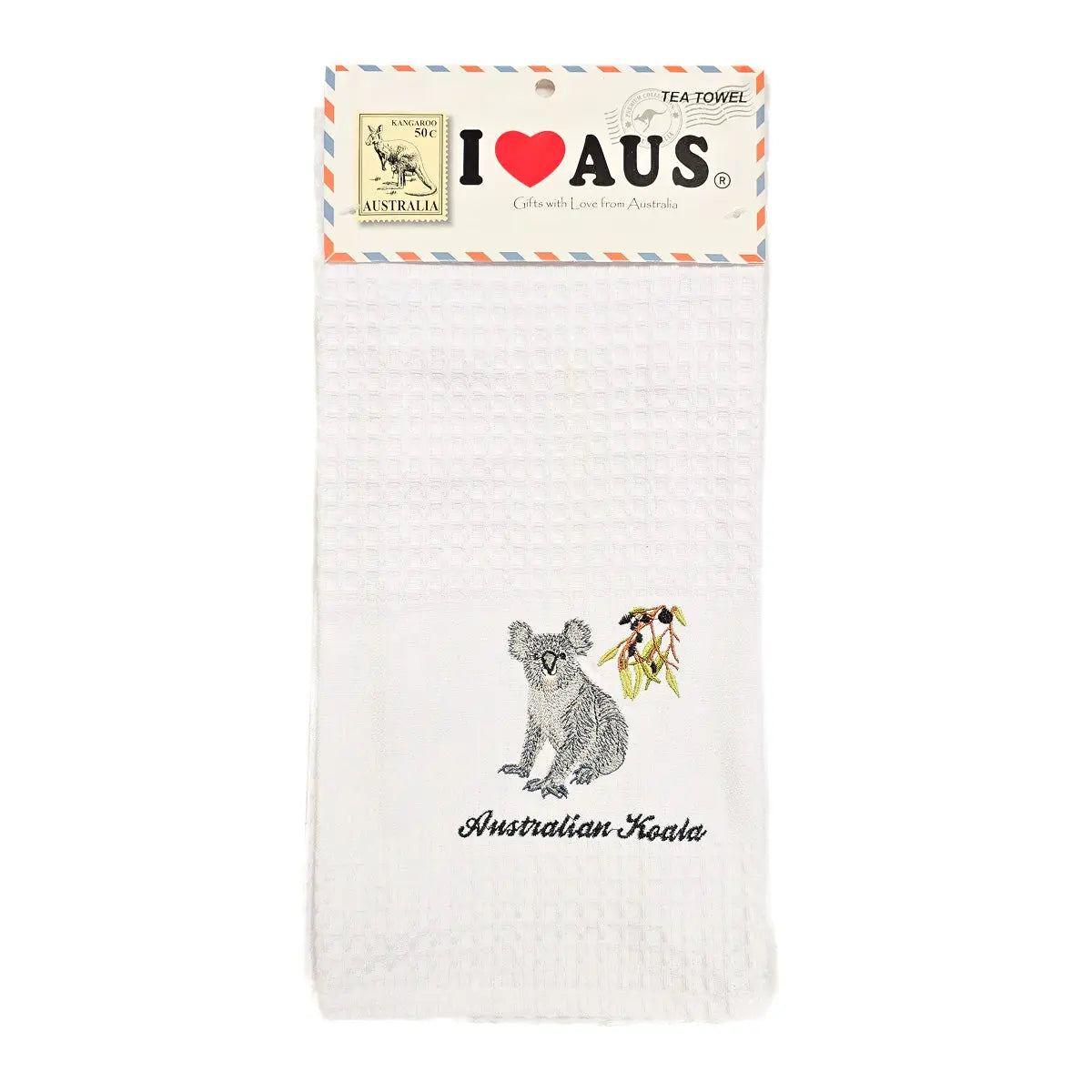 Embroidered Waffle Koala Tea Towel Allanson Souvenirs