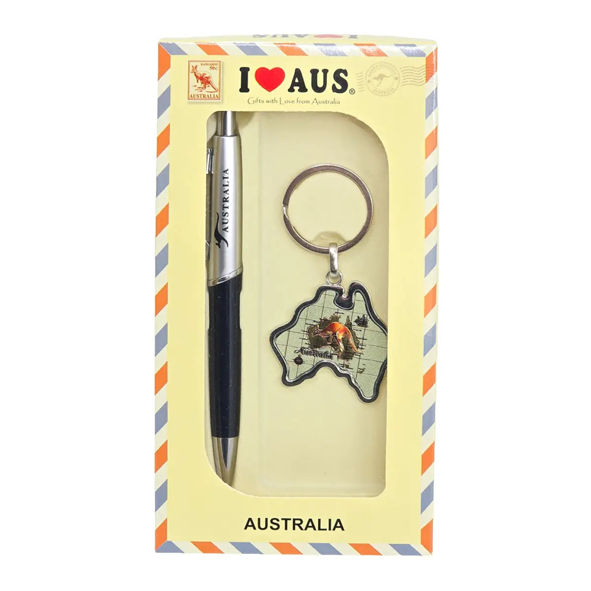 Gold Australian Map Pen Set - Allanson Souvenirs