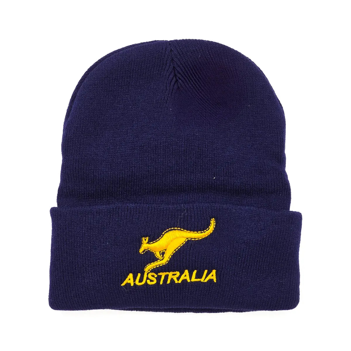 Gold Kangaroo Navy Beanie - Allanson Souvenirs