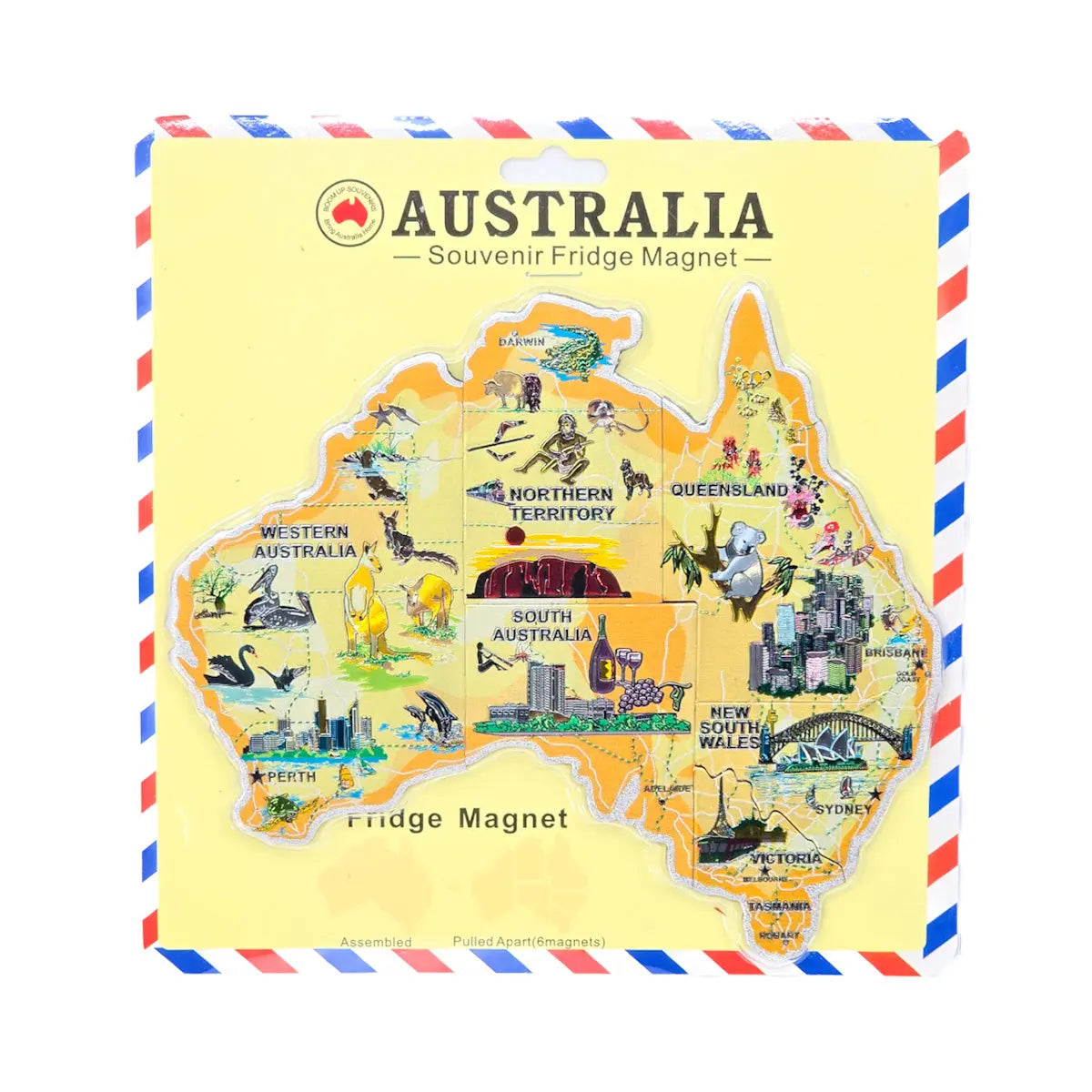 Gold Map of Australia Puzzle Magnet - Allanson Souvenirs