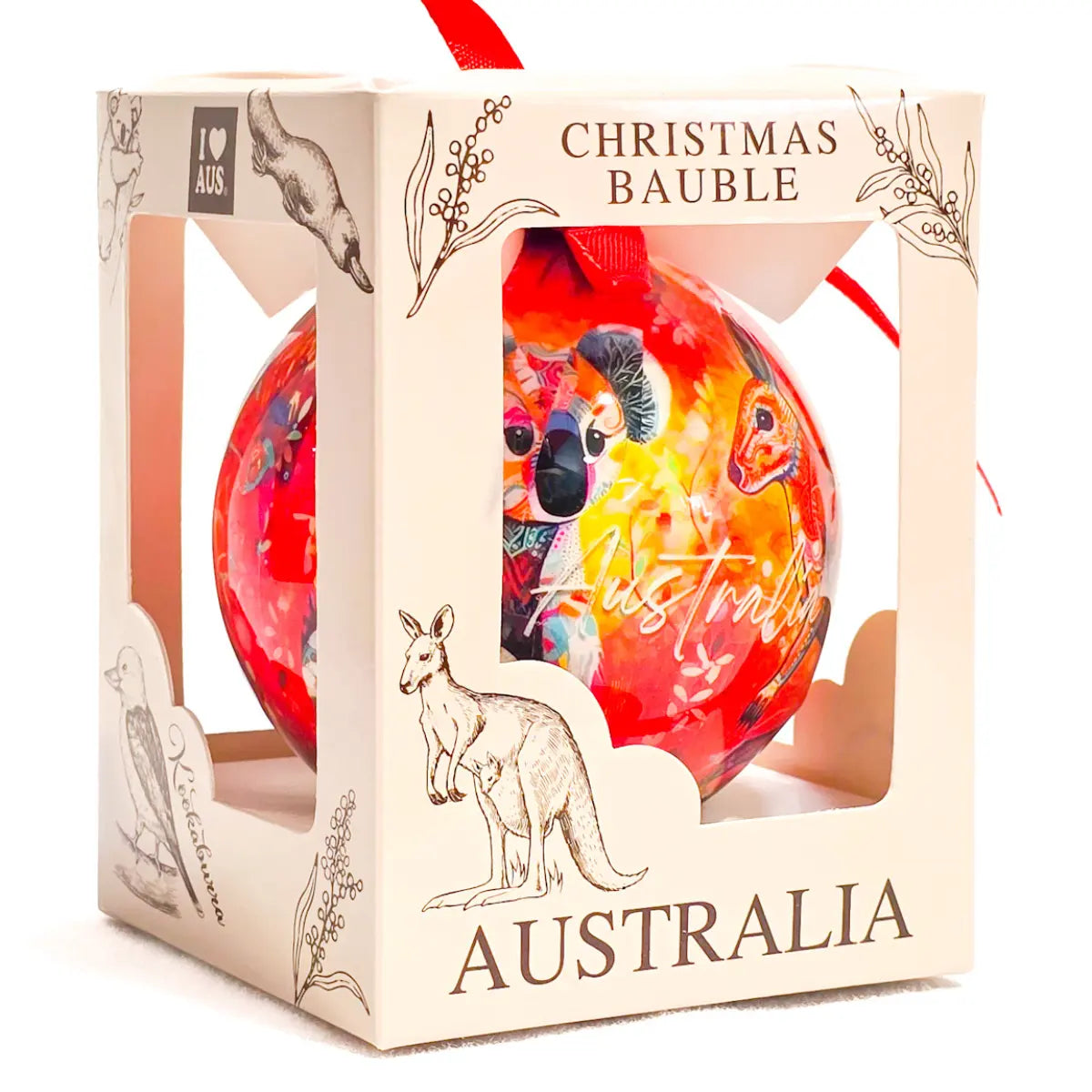 Kangaroo & Koala Mosaic Christmas Bauble - Allanson Souvenirs