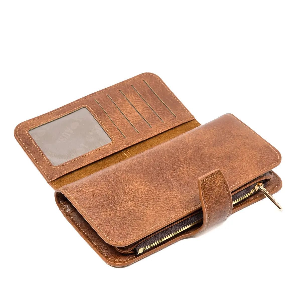 Ladies Tan Wallet with Gold Kangaroo - Allanson Souvenirs