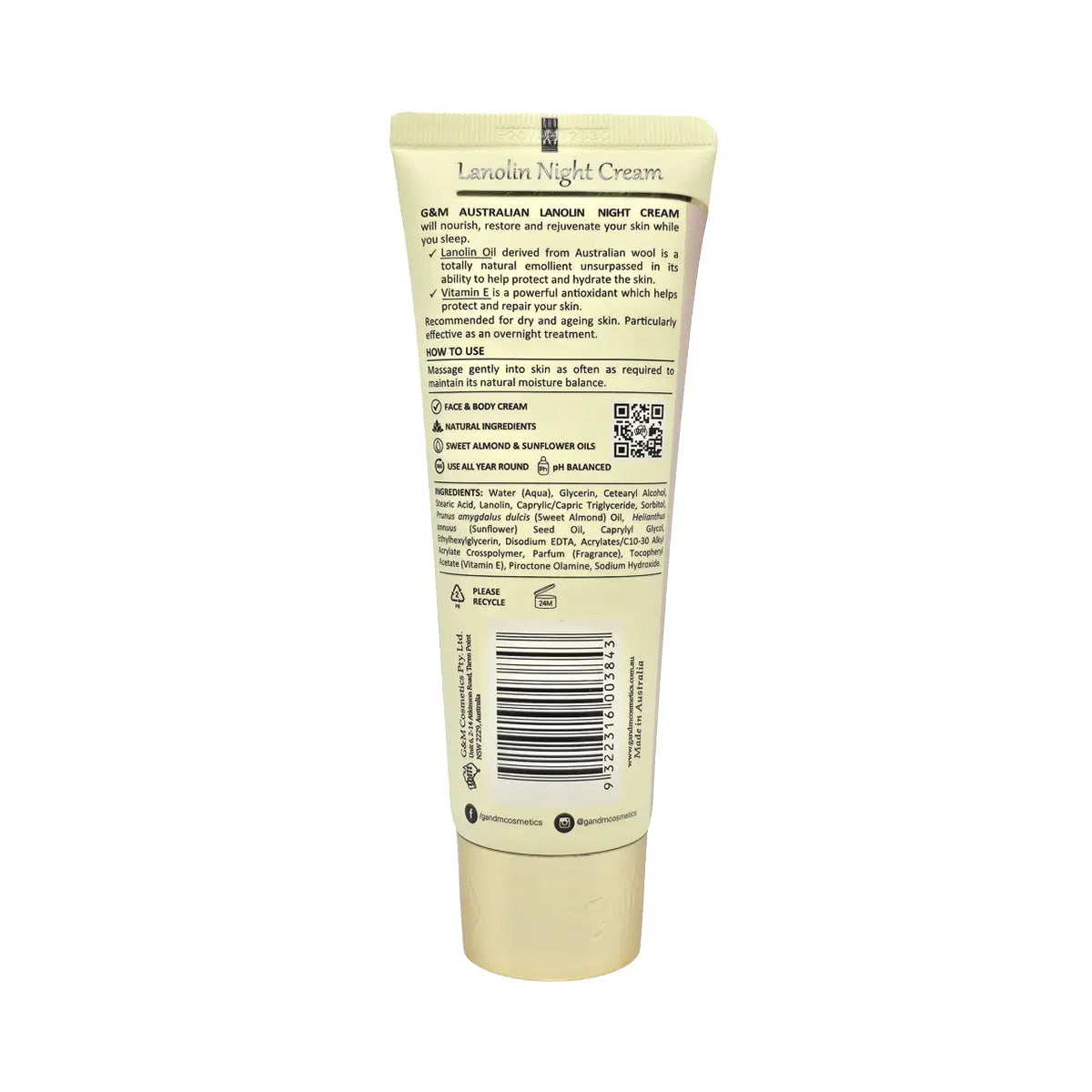 MKII Australian Lanolin Night Nourishing Cream 100g - Allanson Souvenirs
