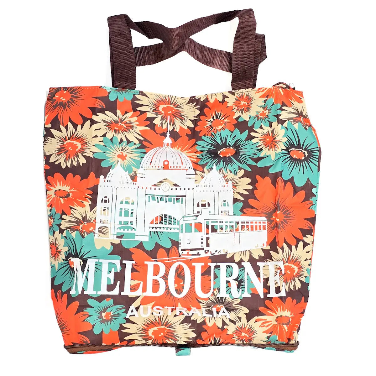 Melbourne Floral Foldable Shopping Bag - Allanson Souvenirs
