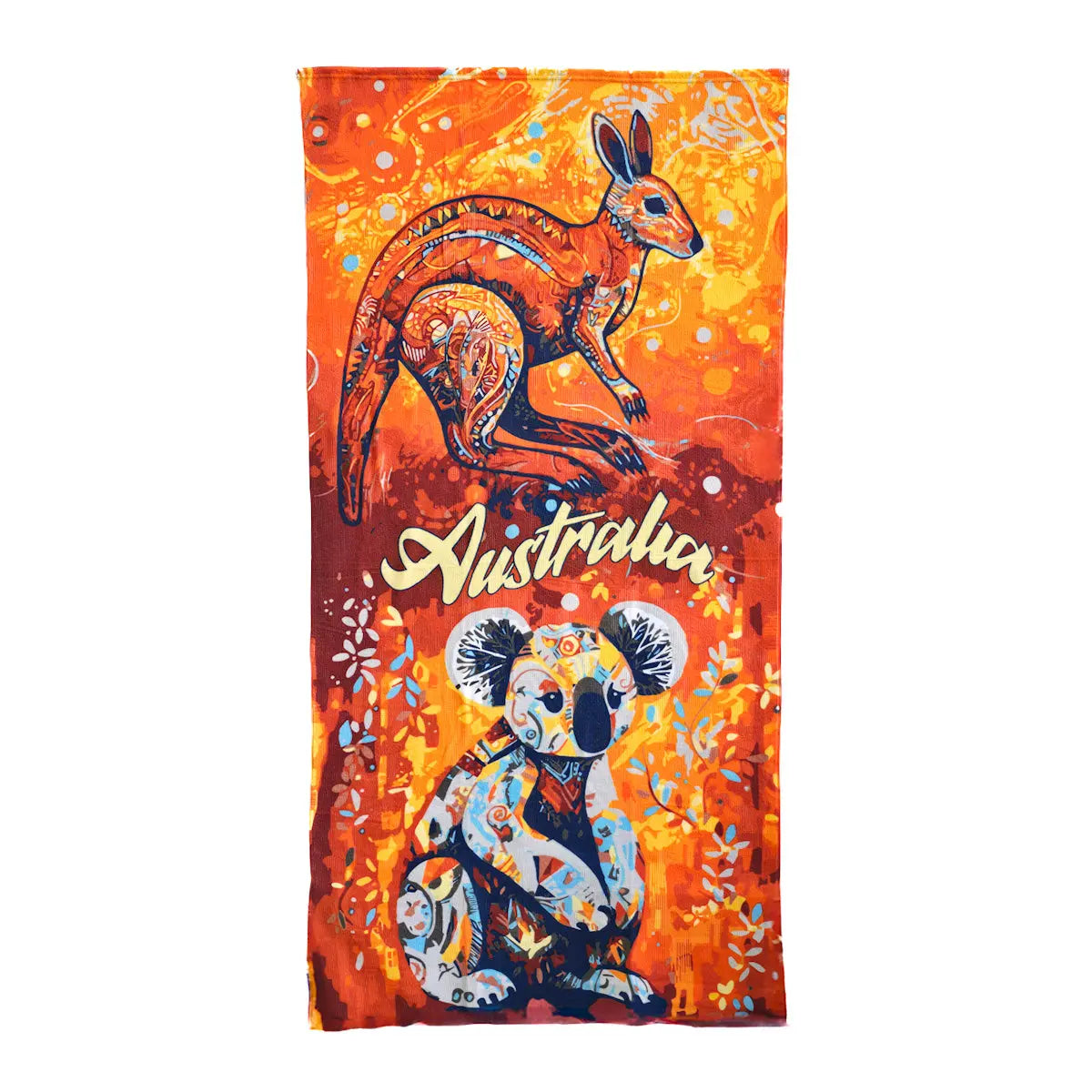 Mosaic Kangaroo and Koala Beach Towel - Allanson Souvenirs