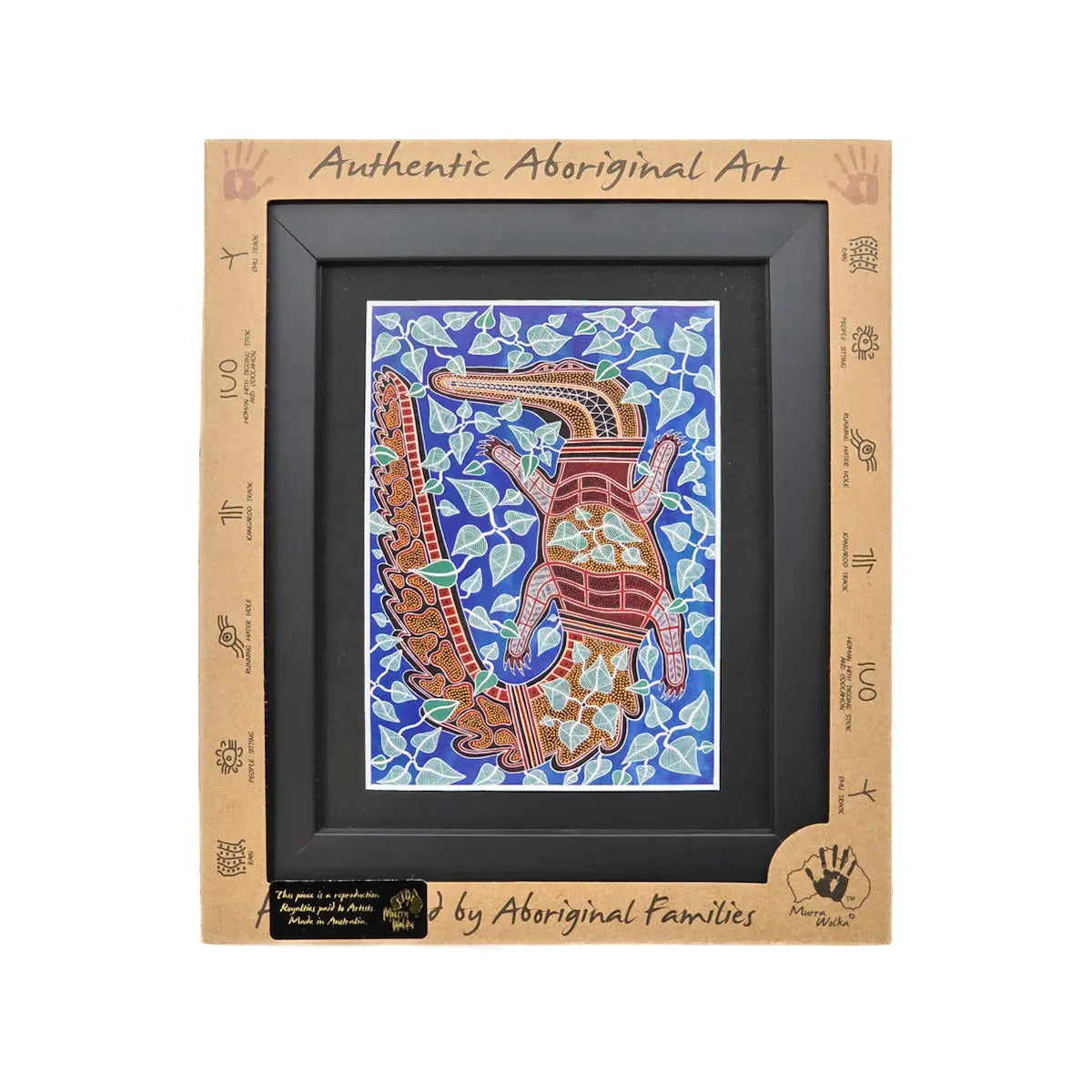 Murra Wolka Framed Print - Crocodile/Ginga - Allanson Souvenirs