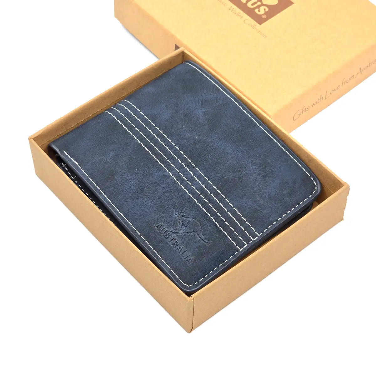 Navy Blue Suede Mens Wallet - Allanson Souvenirs
