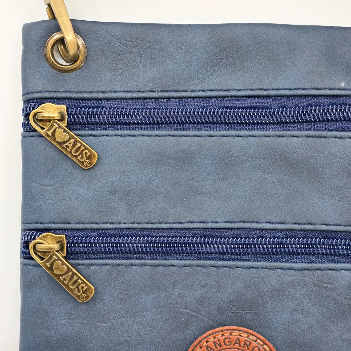 Navy Two Zip Suede Travel Bag Allanson Souvenirs
