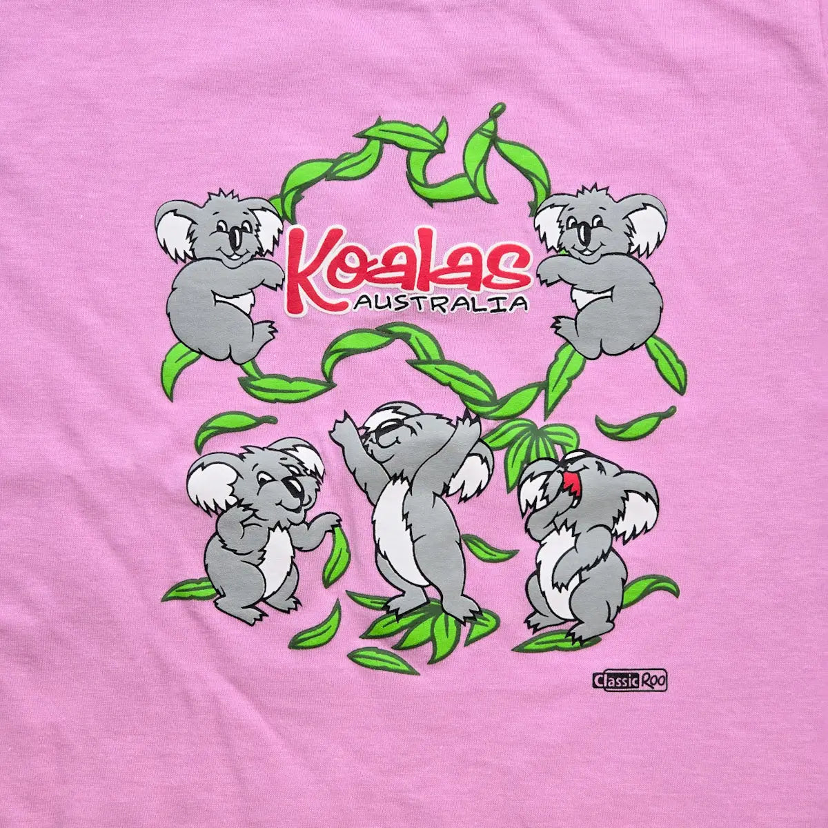 Playful Koalas Pink Kids T-Shirt - Allanson Souvenirs