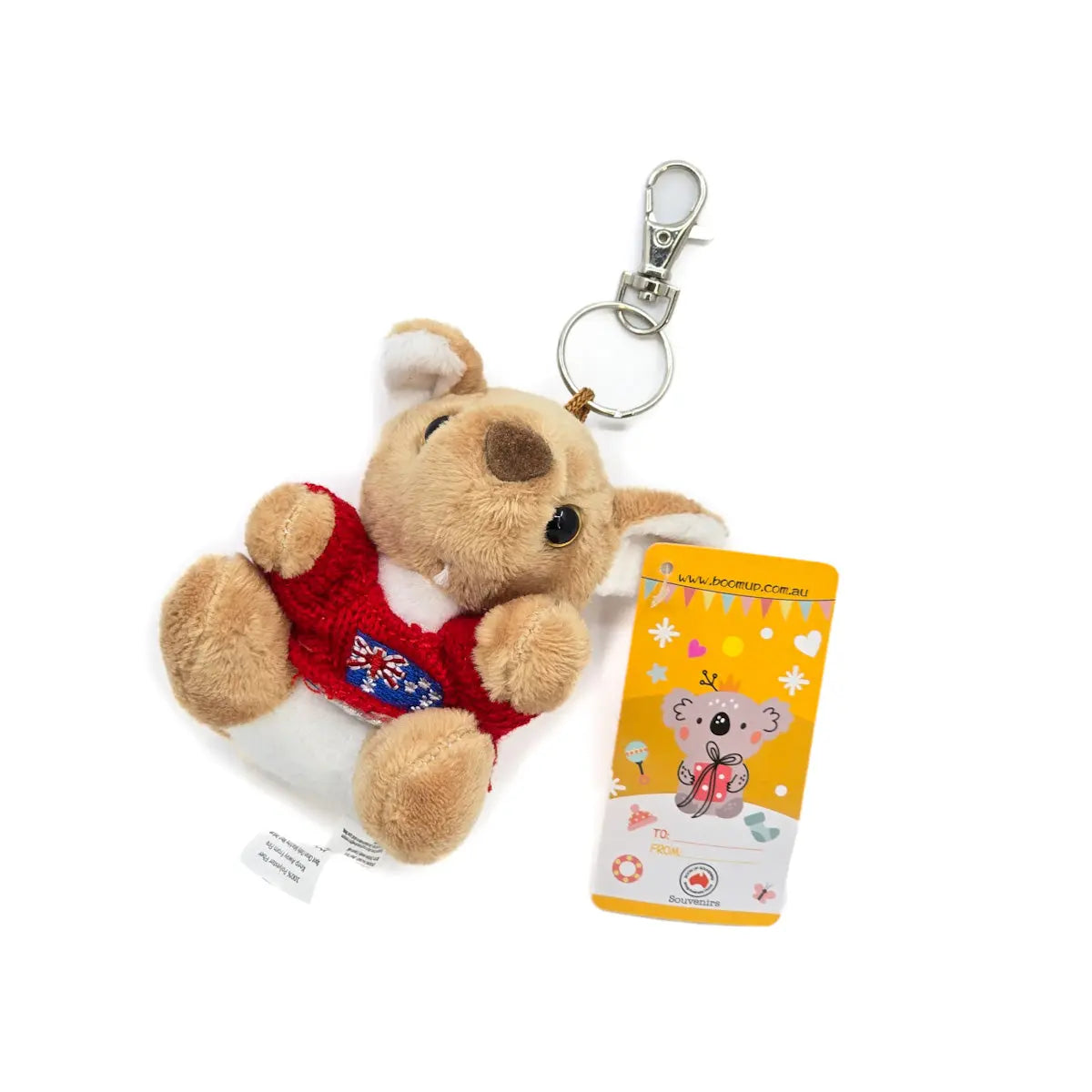 Plush Kangaroo Red Sweater Keyring - Allanson Souvenirs