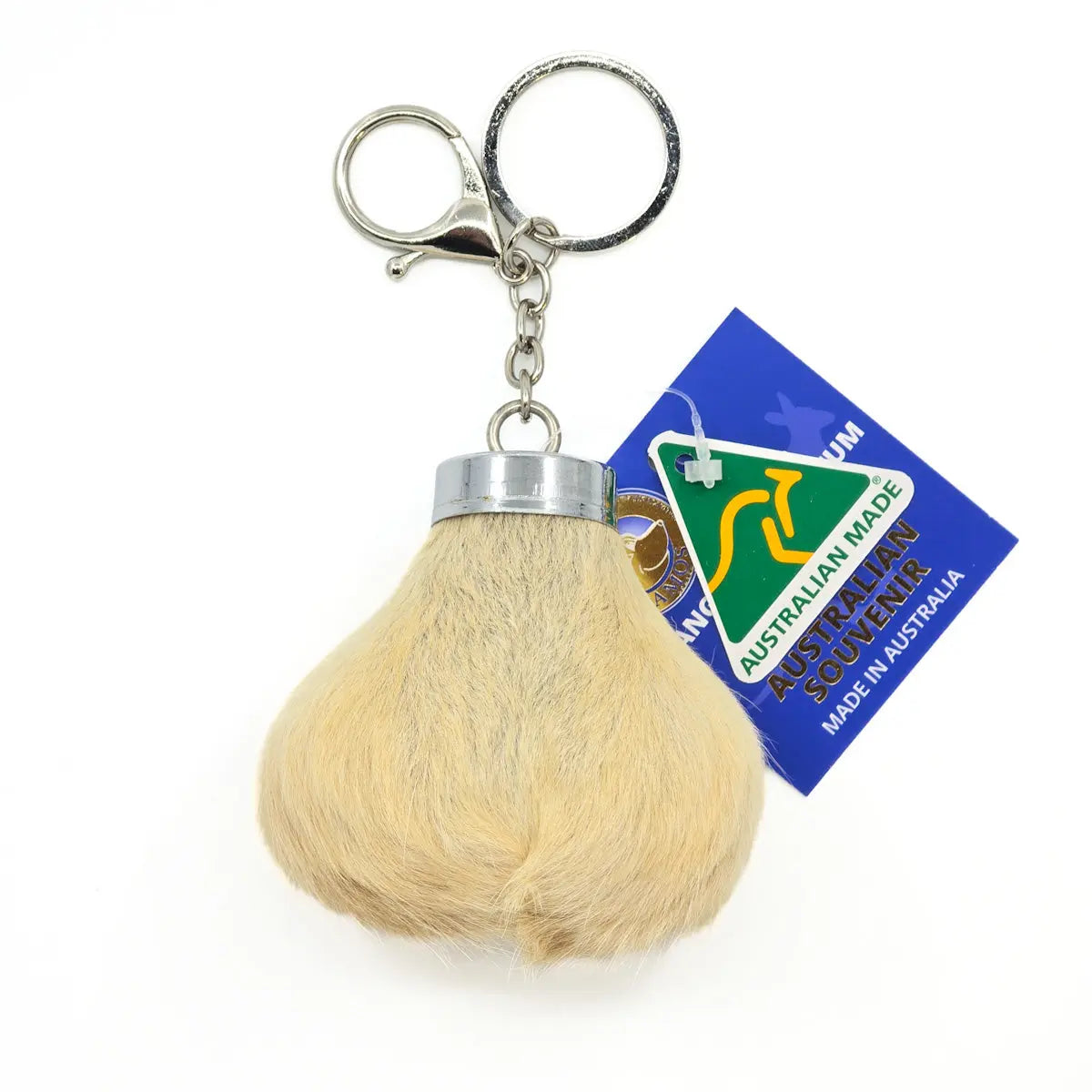 Silver Kangaroo Scrotum Keyring - Allanson Souvenirs