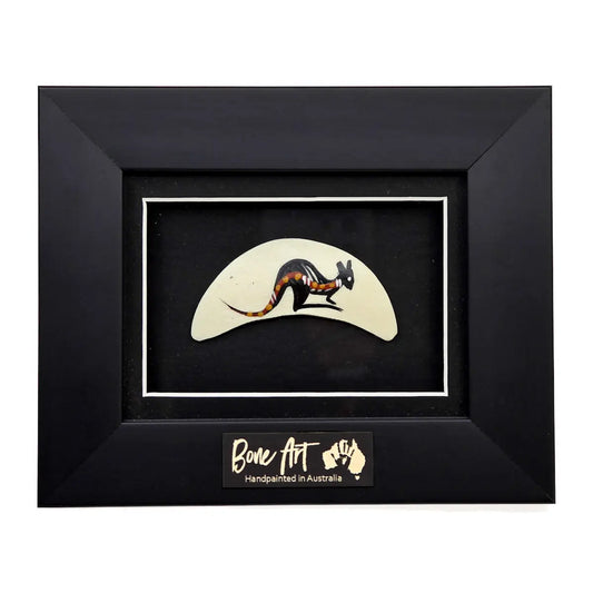 Single Framed Bone Art Boomerang - Allanson Souvenirs