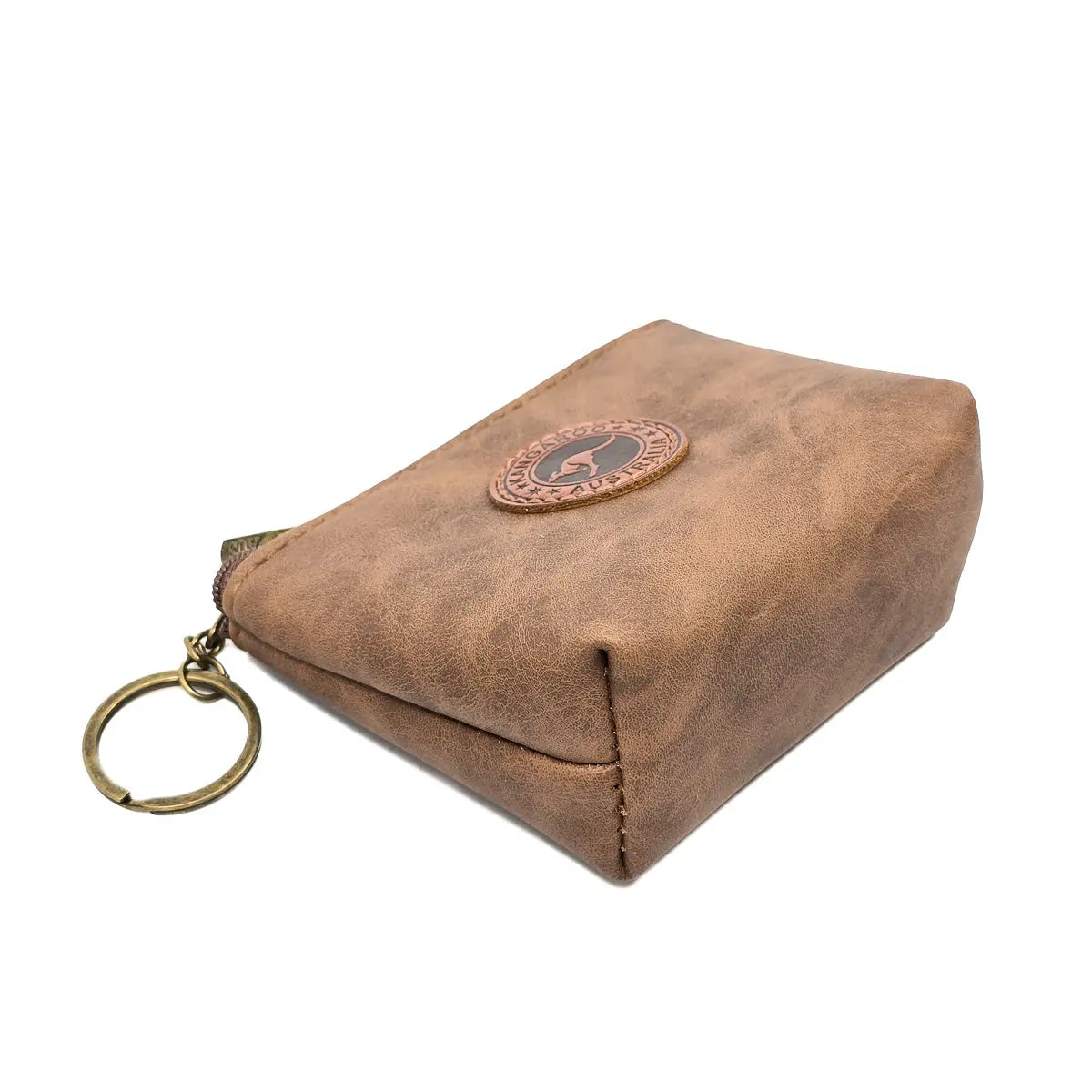 Tan Rectangle Base Suede Coin Purse - Allanson Souvenirs