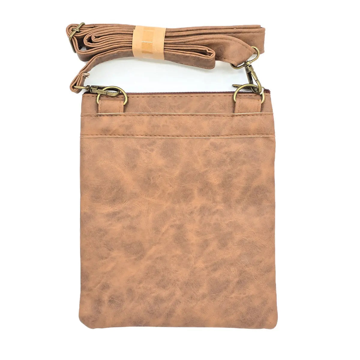 Tan Three Zip Suede Travel Bag Allanson Souvenirs