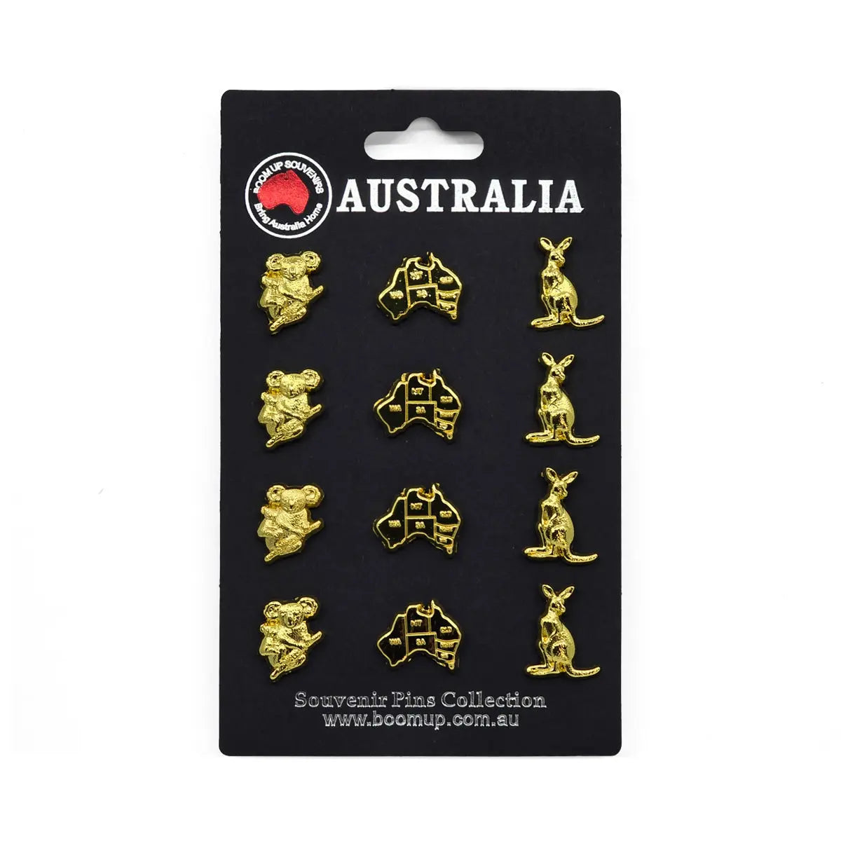 12-piece Assorted Gold Australia Pins - Allanson Souvenirs