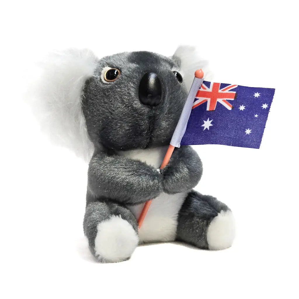 12cm Koala with Flag Soft Toy - Allanson Souvenirs