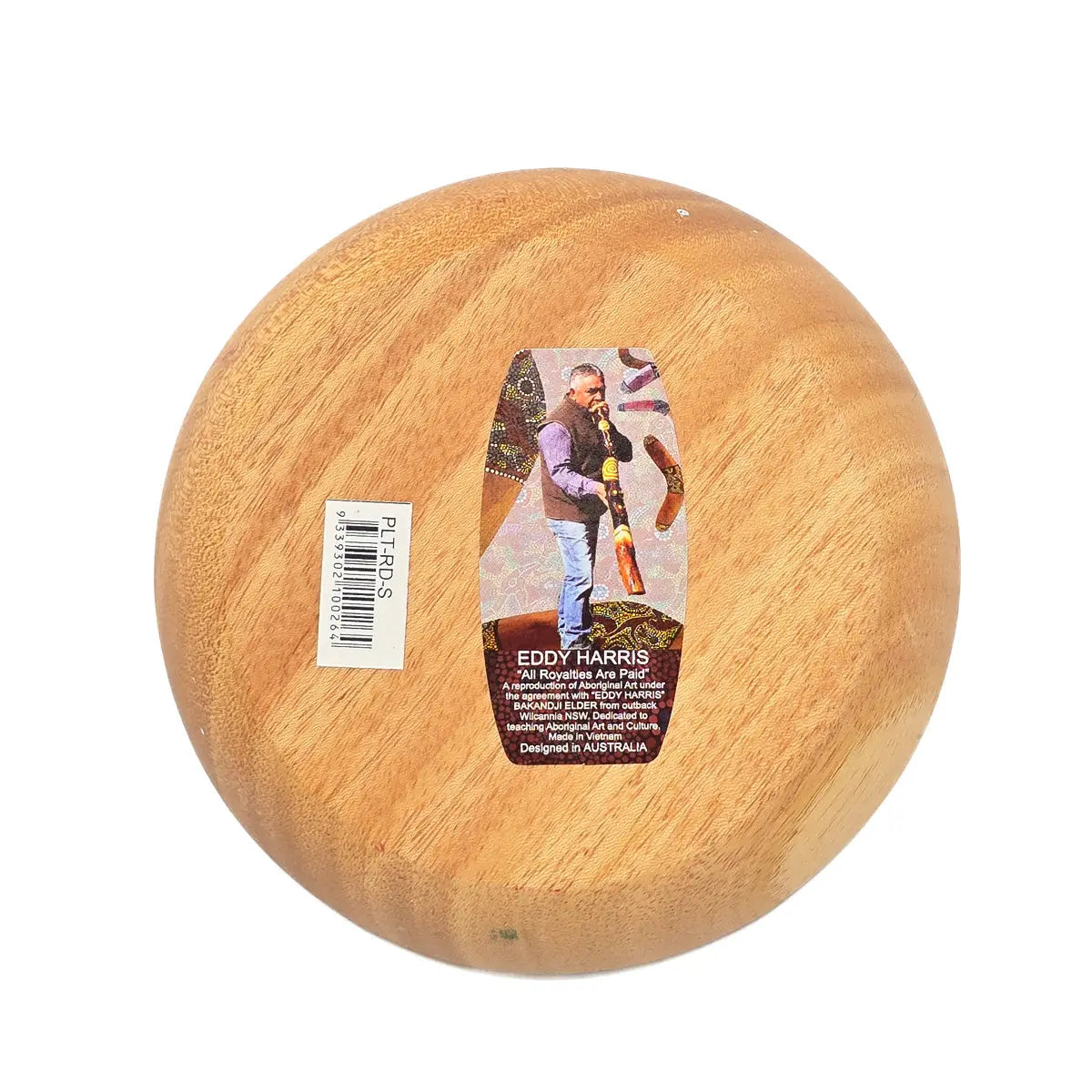12cm Round Hand-Painted Timber Tray - Allanson Souvenirs