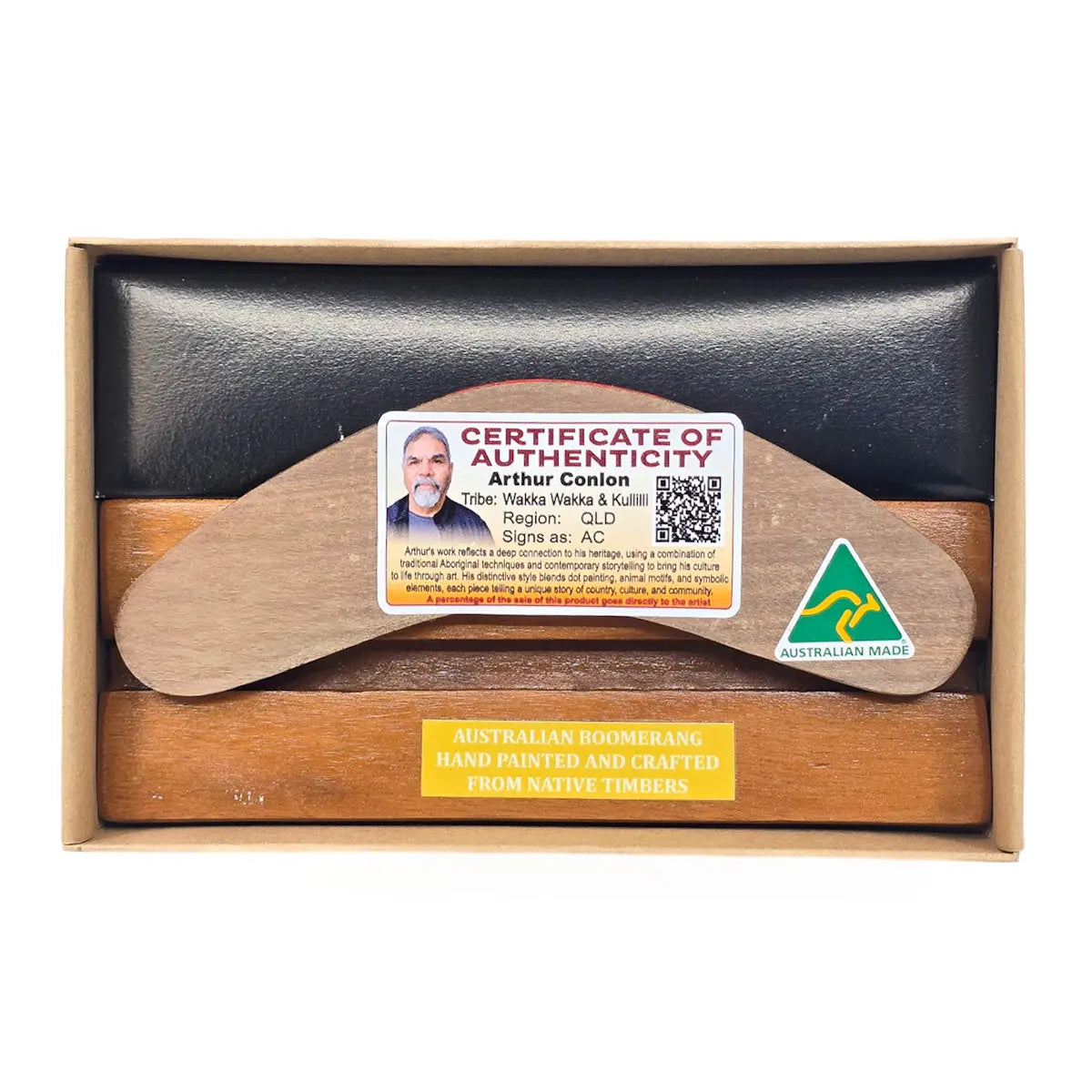 15cm Arthur Conlon Display Boomerang - Allanson Souvenirs