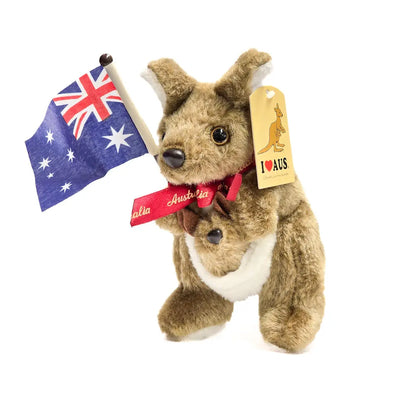 17cm Kangaroo With Flag Soft Toy