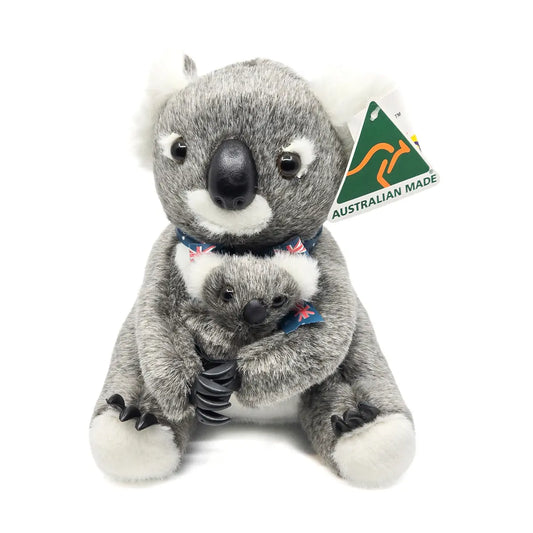 22cm Australian Made Koala with Joey - Allanson Souvenirs
