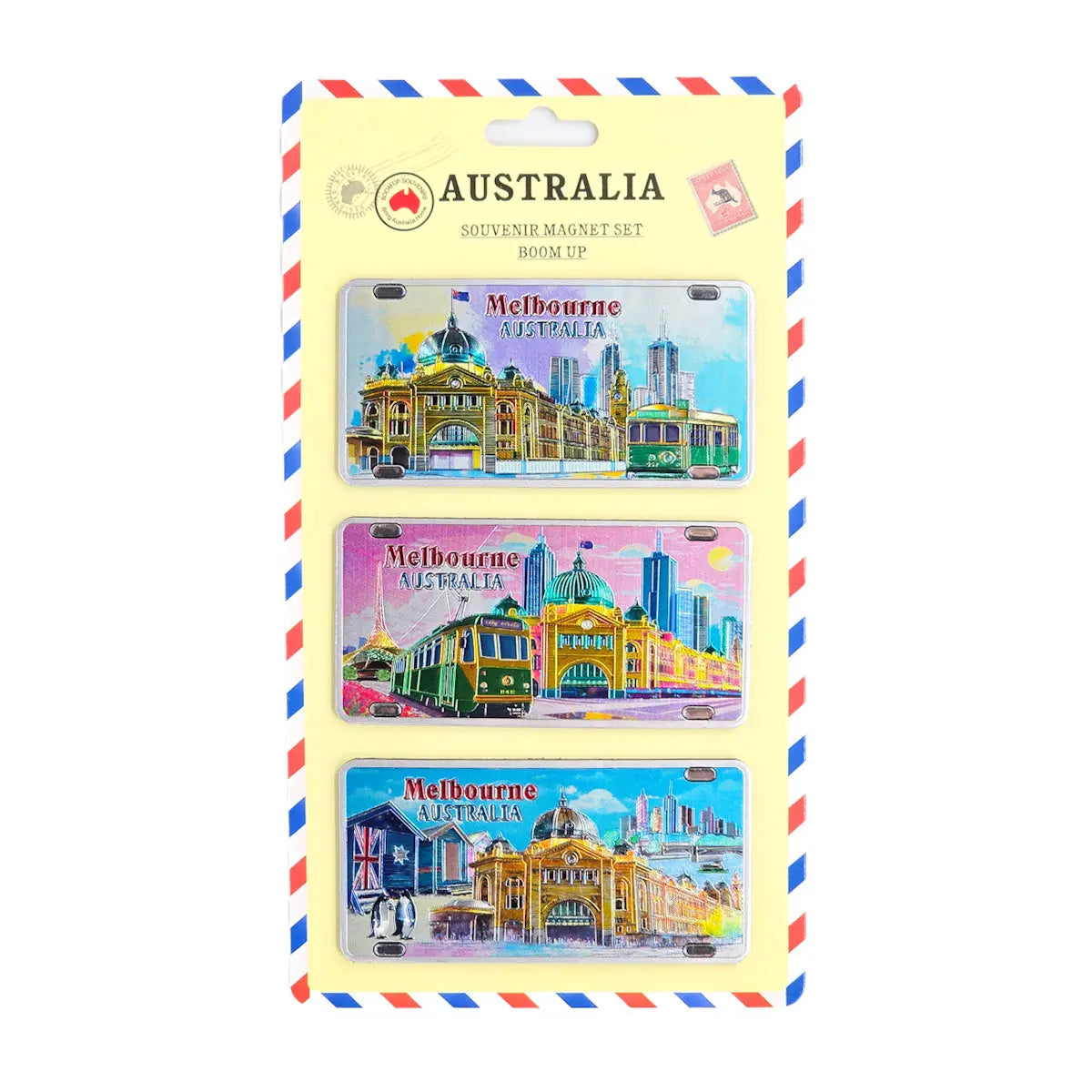 3-piece Colourful Melbourne Magnet Pack - Allanson Souvenirs