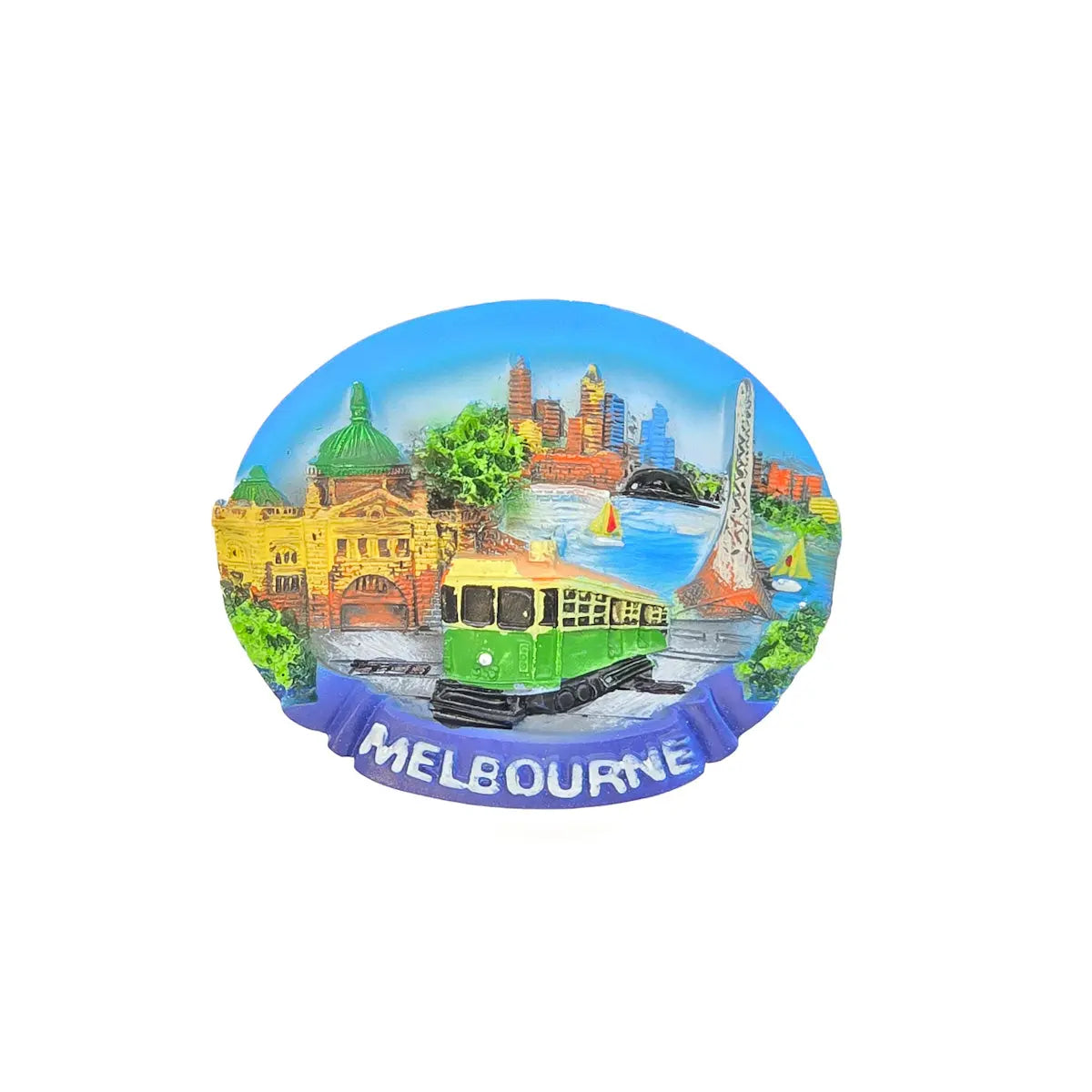 3D Oval Melbourne Fridge Magnet - Allanson Souvenirs