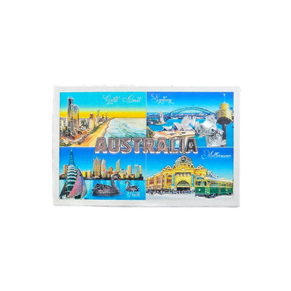 4 Australian Cities Metallic Magnet - Allanson Souvenirs