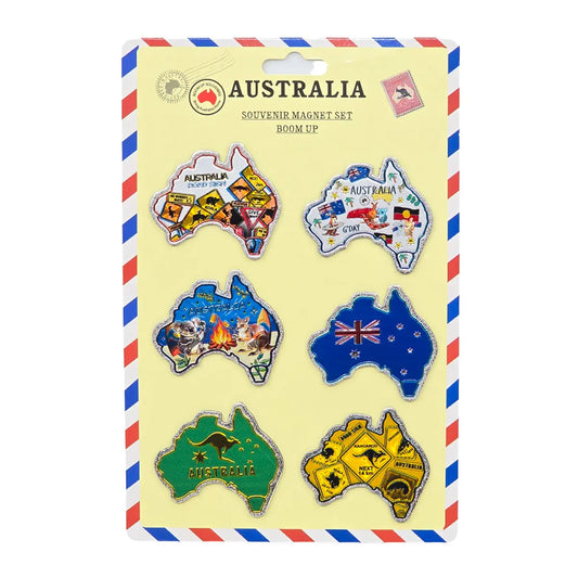 6 Mixed Australia Map Magnet Pack - Allanson Souvenirs