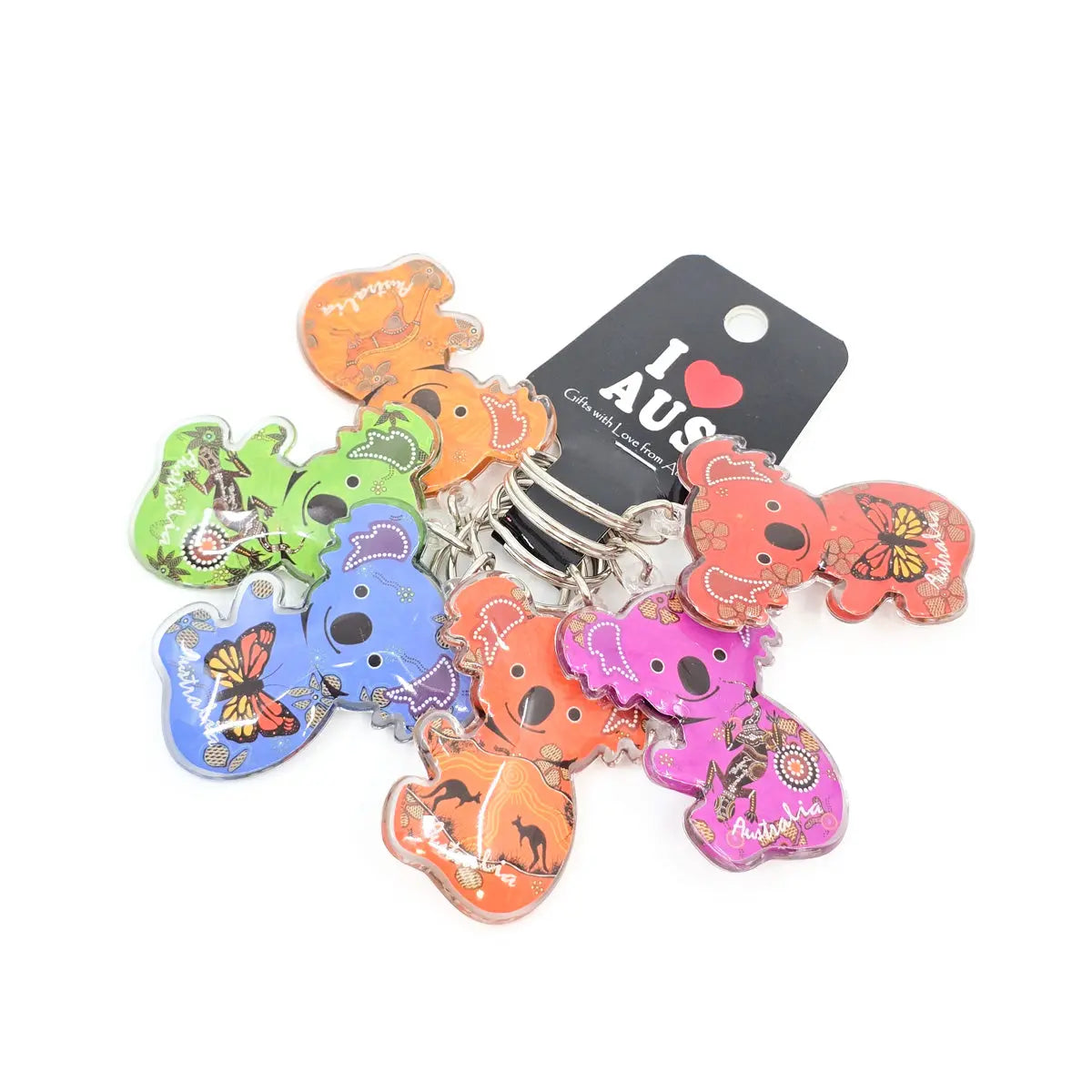 6-piece Aboriginal Koala Keyring Bunch Allanson Souvenirs