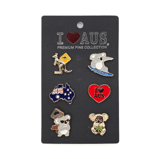 6-piece Assorted Australia Lapel Pins - Allanson Souvenirs