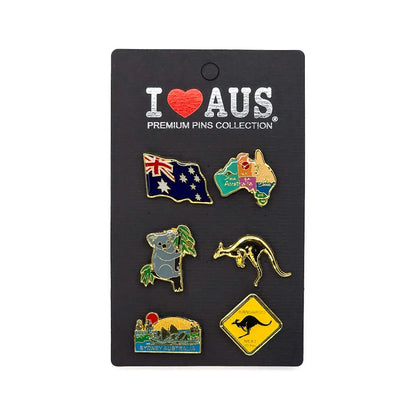 6-piece Assorted Australia Souvenirs Pins - Allanson Souvenirs