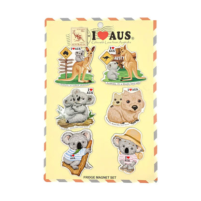 6-piece Cute Australian Animals Magnet Pack - Allanson Souvenirs