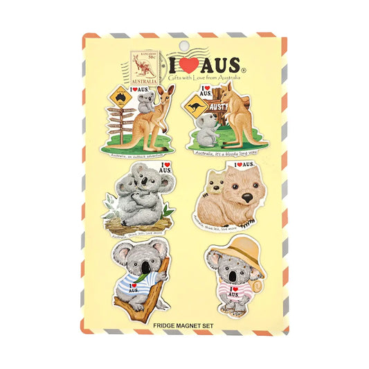6-piece Cute Australian Animals Magnet Pack - Allanson Souvenirs