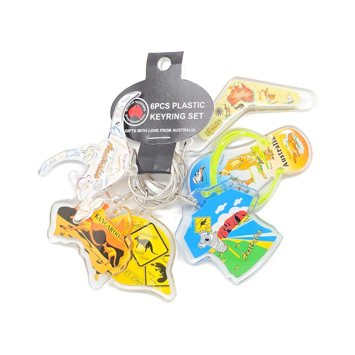 6-piece Mixed Keyring Set - Allanson Souvenirs