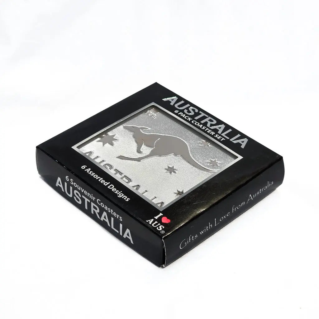 Silver Australia Icons Coaster Set Boxed Allanson Souvenirs