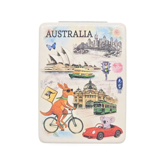 Aussie Adventure Premium Compact Mirror - Allanson Souvenirs