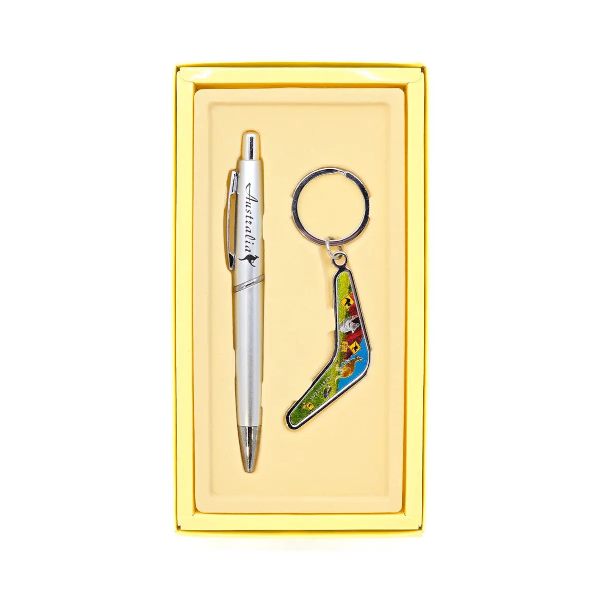 Aussie Wildlife Boomerang Keyring Pen Set - Allanson Souvenirs