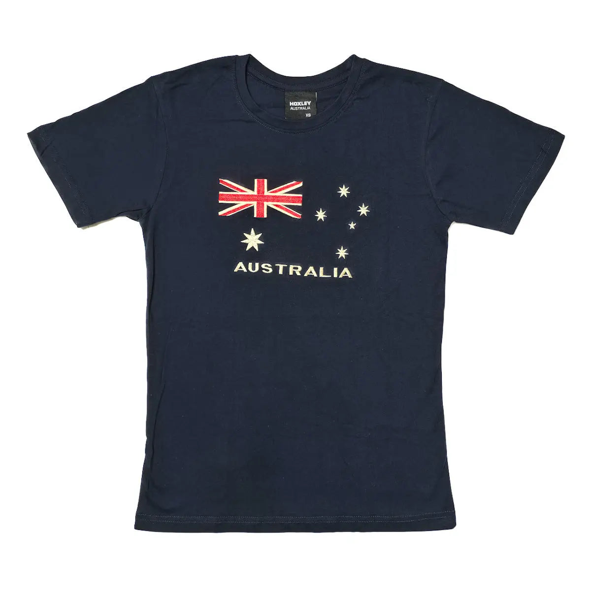 Australia Flag Embroidered Navy T-Shirt - Allanson Souvenirs
