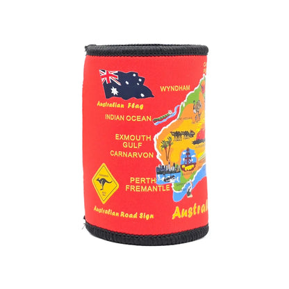 Australia Map Mixed Colour Stubby Holder - Allanson Souvenirs