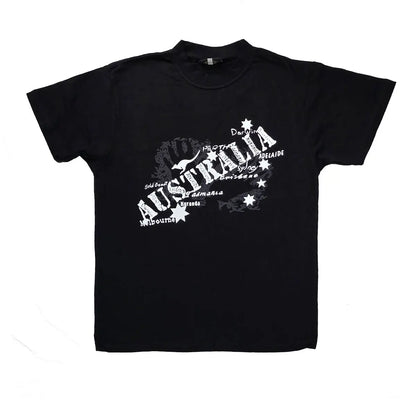 Australian Cities Black Adult T-shirt - Allanson Souvenirs