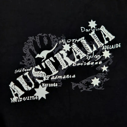 Australian Cities Black Adult T-shirt - Allanson Souvenirs