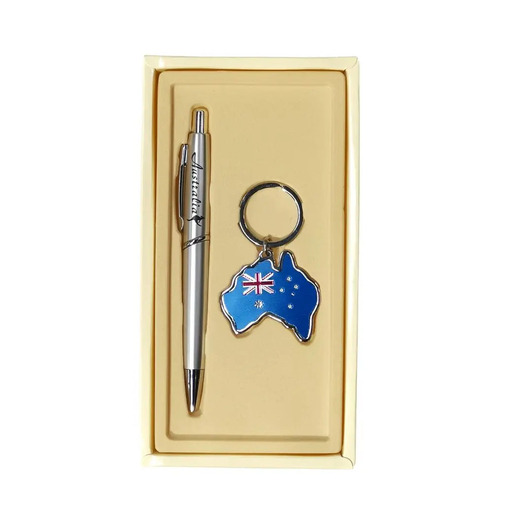 Australian Flag Keyring and pen set Allanson Souvenirs