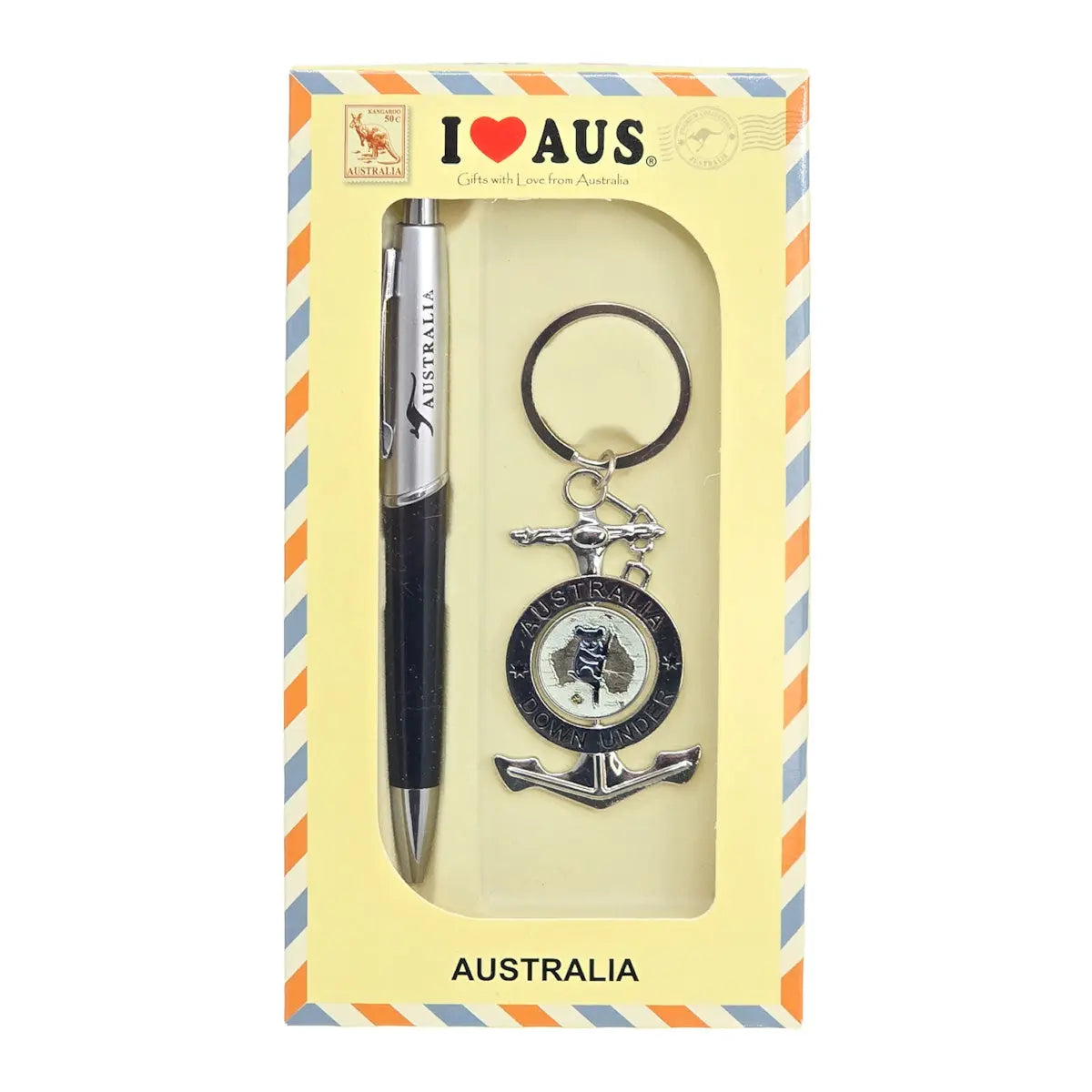 Australian Helm Keyring and Pen Set - Allanson Souvenirs
